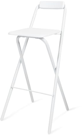 Milton & Oldbrook Sgabello da bar pieghevole Belfast bianco con poggiapiedi senza montaggio