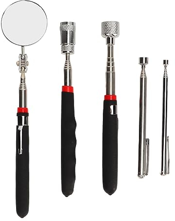 Magnetische Pickup Tool, 5 Pcs Set Edelstahl Teleskop Magnet Stick (15LB 10LB 3.5LB 1.5LB), Magnetische Pickup und Inspektion Werkzeug Set, Geschenke für Männer, Vater