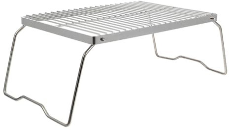 VANZACK Portable Folding Campfire Grill 304 Stainless Steel Outdoor Barbecue Bbq Grill 34.5x23x16.5cm Compact Camping Cooking Rack