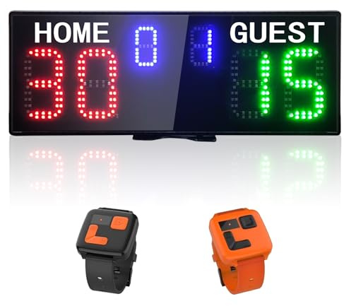 YZ Tabellone segnapunti elettronico a LED con Controllo dell'orologio, tabellone segnapunti Digitale con Telecomando, tabellone segnapunti Portatile per Basket, segnapunti Digitale per Tennis