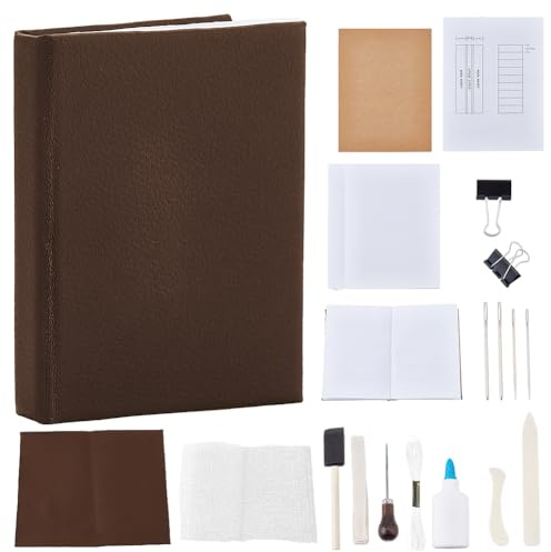 WEBEEDY Juego de encuadernación para libros DIY, juego de accesorios para encuadernación de libros y accesorios de costura, juego de fabricación de libros A6, completo empaquetado en diario de tapa