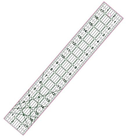 MANUFORE Univeral Patchwork Lineal 3x18 inch, Transparent Quilt-Lineal aus Acryl Schneiderlineal mit Metrische Skala und Winkelanzeige Schneider Lineal zum Quilten und Nähen