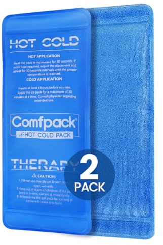 Comfpack Soft Ice Packs for Injuries Reusable, Flexible Double Side Hot and Cold Gel Ice Packs for Injuries, Headaches, Muscle Pain Relief, Long-Lasting Ice Pack for Knee, Shoulder, Ankle, Leg, Neck