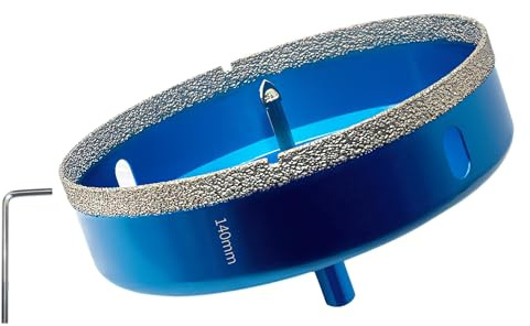 Teronbeta Diamant Lochsäge 140mm mit Zentrierbohrer, Professionellen Hartgelötet Diamant Kernlochbohrer für Fliesen, Porzellan, Keramik, Glas, Quarzit, Marmor