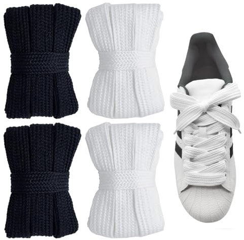 VODAFQS 2 Pares Cordones Planos, Cordones Anchos para Calzado Deportivo, Botas, para Adultos y Niños 150 cm