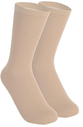 Baoblaze Ice Skating Socks for Women Girl Solid Color Comfortable Breathable Elastic Cotton Knee High Socks for Athletes Students Gift, Beige