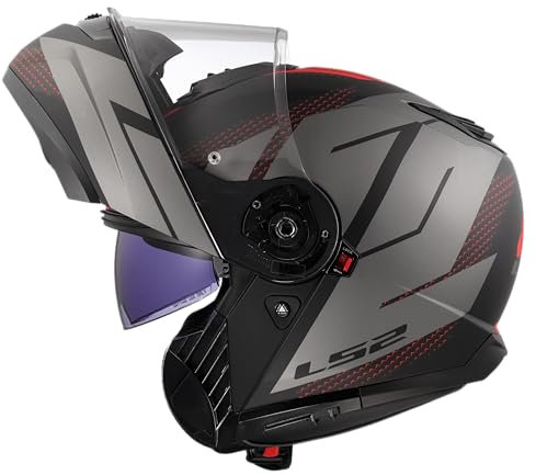 LS2, Casco Moto Modulare STROBE II CODE Matt Black Grey, S