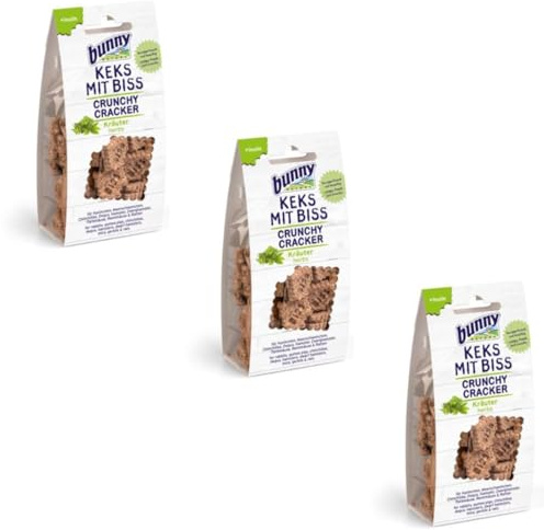 Bunny Nature biscotto con morso – Erbe | Confezione da 3 | 3 x 50 g | Mangime complementare per conigli nani e roditori | Senza zucchero, additivi o coloranti | Con inulina