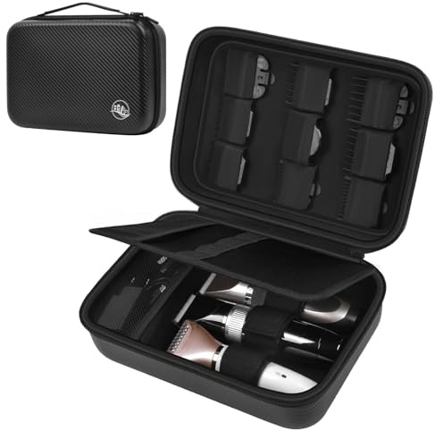 Boobowl Haarschneider Tasche für Clipper und Zubehör, Men Hair Trimmer Box | Portable Clipper Aufbewahrungshalter für Haarschneiden, Guard Grooming Kit und Barbers Zubehör (Nur Tasche) - Schwarz