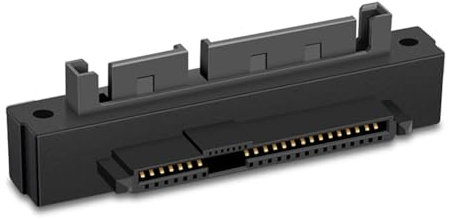 Jrifedptry 1 Pezzo SAS Femmina a SATA Maschio 15Pin Bend 90 Gradi Angolo Adattatore Convertitore SFF-8482 Nero per Cavo Scheda Madre