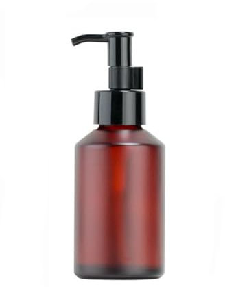 Distributeur de savon en verre rouge vin de 120 ml avec pompe noire pour huiles essentielles, crème, shampooing