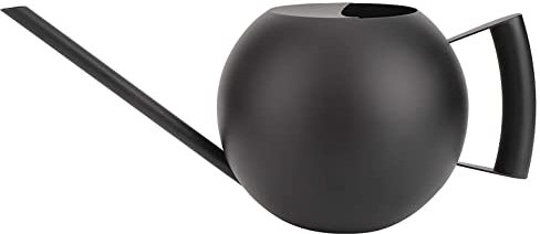 Regadera de acero inoxidable negro con boquilla larga, 1 litro, ideal para plantas de interior y exterior, diseño duradero y elegante, perfecto para necesidades de jardinería
