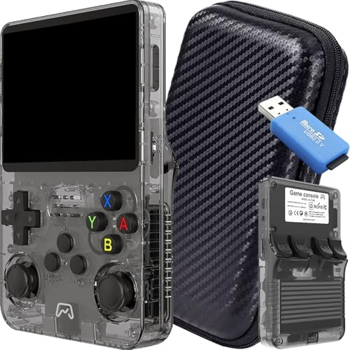 SVP Game - R36S Consola Retro Portátil 40.000 Juegos y 25 Emuladores Arcade PSP PS1 N64 NDS SN GB GBA GBC SNES NES CPS MAME Atari - Game Console, Videojuegos clásicos (Negro 128 GB + Estuche + USB)