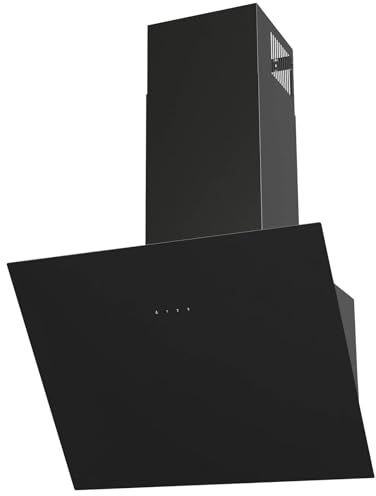 Oranier Wandhaube 60 cm DHK660 - schwarze Abluft Kopffrei-Haube mit weißer LED Anzeige - Schräghaube mit 3 Leistungsstufen & Touch-Control Steuerung