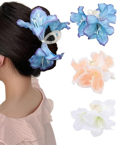 Fermagli per capelli con fiori hawaiani per donne Fermagli per capelli con fiori di ibisco artificiali Fermagli per capelli con fiori per capelli