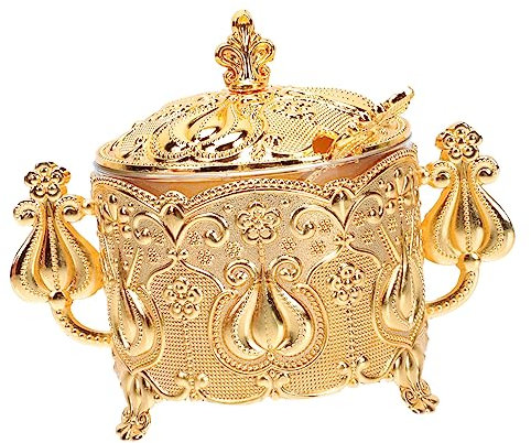 Warmhm Sucrier Vintage De Style Européen Pot à Sucre Cristallisé Salière De Luxe Pour Cuisine