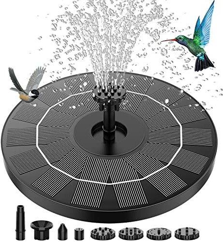 AISITIN 3.5W Solar Pond Pump Garden Powered Water Feature, Solar Fountain Pump with 6 Nozzles for Bird Bath, Fish Tank, Pond