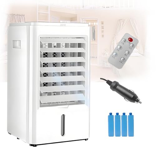 EpyGnom Portable Air Conditioners 4 in 1 Air Cooler Humidifier Cooling Fan Car Air Con Small Portable Air Conditioning Unit 3 Speed Mini Evaporative AC Unit for Hoom Office Car Van 12VHomeCar