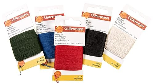 Stopfgarn SET Gütermann 26 Farben je 20m 100% Baumwolle 4-fach Beilaufgarn