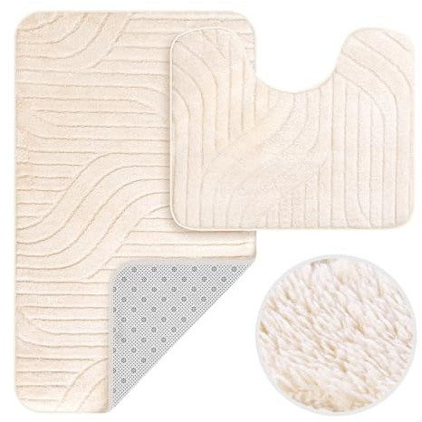 HOMELUX 2-teiliges Badematten-Set, rutschfeste Badvorleger