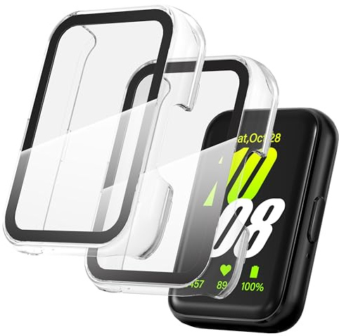 Diruite 2Pcs Screen Protector for Samsung Galaxy Fit 3 Case | All Around Ultra-Thin Hard PC Case with 9H HD Tempered Glass,High Sensitivity,Scratch Resistant,Transparent
