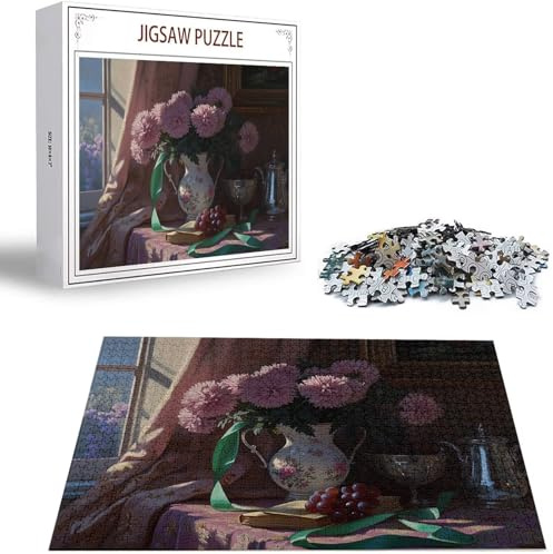 Jigsaw Puzzles for Adults 6000 Piece Challenging Game Toys, 6000 Piece Jigsaw Puzzles for Adults Flower, Impossible Puzzle Flowerpot Fun Theme Puzzle Classic Educational Games, Gifts for Men H-5436