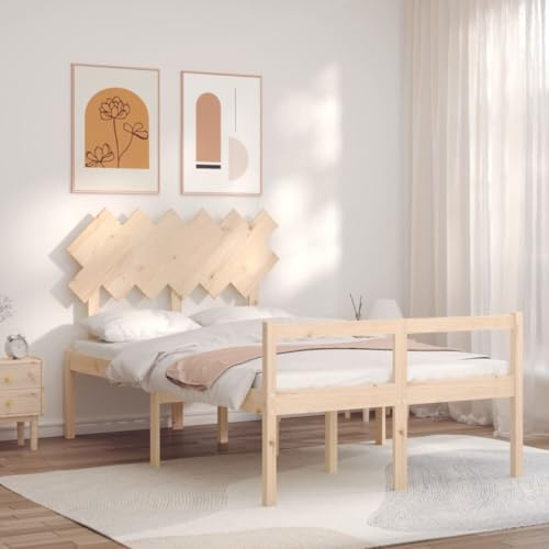 Genérico Cama para Personas Mayores con cabecero Madera Maciza,Mobiliario,Camas y Accesorios,Camas y somieres,3195521