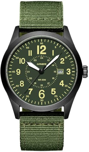 Uhren Herren Militär Analog Quarzuhr Wasserdichte Armbanduhr für Männer | mit Datum Sportuhr Nylon Band Taktische Uhr
