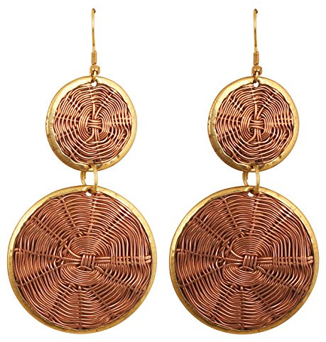 Touchstone Indian Bollywood Desire Fein handgefertigte konzentrische kleine mittlere Körbe Webdraht Pretty Look Designer Schmuck Ohrringe für Frauen