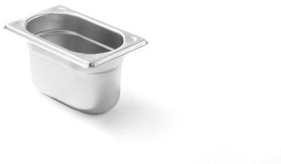HENDI Gastronormbehälter, mit verstärkten Ecken, GN1/9, (H)100mm, Edelstahl | Geeignet für Chafing Dishes, Bain-Marie, Backöfen, Gefrierschränke, temperaturbeständig von -40° bis 250°C, 1L, 176x108mm