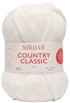 Sirdar Country Classic 4 Ply, Vit (950), 50 g