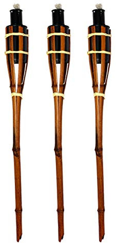 Moritz - Antorchas de bambú (3 unidades, 90 cm), color marrón oscuro