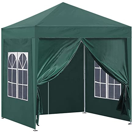 TUKAILAI Faltpavillon 2x2 m Wasserdicht,Pop-up Pavillon mit 4 Seitenteilen | Höheverstellbar,Wasserdicht Stabil Anti-UV 50+, Verdickten Röhren mit Tragetasche für Hochzeiten, Markt