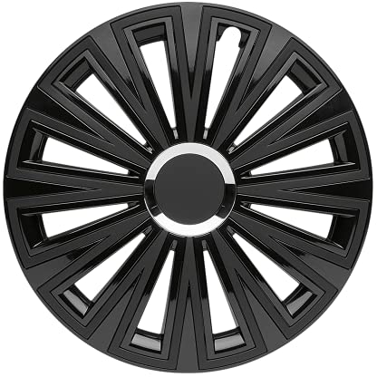in.pro. engineering Radzierblende Sunset 16 Zoll Schwarz matt / glänzend, zweifarbig mit Chromring Set 4 Stück