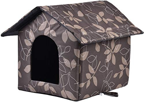 Katzenhaus Für Draußen Winterfest, Faltbare Wasserdicht Wetterfester Katzenhöhle Haustierhaus, Weich Warm Haustierhaus Outdoor Hundehöhle Mit Abnehmbarem Kissen Für Kleine Hund Katze (S)