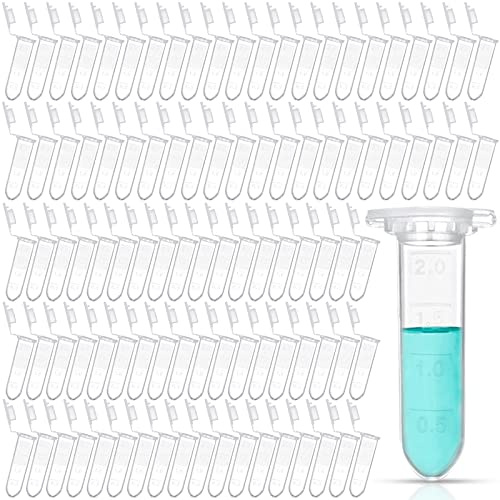 GZcaiyun Tube à Centrifuger Transparent 2ml Microcentrifugeuse, 500 Pcs | Plastique Tube avec Capuchon et Graduation pour L'analyse D'échantillons en Laboratoire