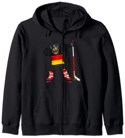 Dabbing Rottweiler Deutschland Eishockey-Fans Trikot Sport Kapuzenjacke