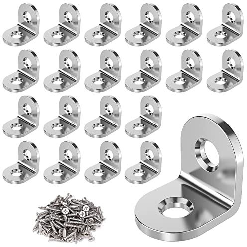 VOCIBO® 20 Stück Winkelverbinder, Metallwinkel 90 grad 20X20mm | Edelstahl Winkel Klein mit Schraube für Anbau Winkel Bracket Möbel Tabelle Stuhl Bücherregal