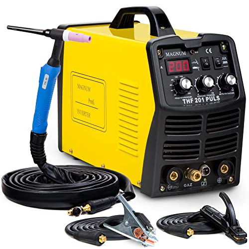 THF 201 PULSE - 200A DC WIG Puls Schweißgerät Inverter mit Frequenz- und Balance-Regelung - Effizientes Edelstahl Schweißgerät mit MMA Schweißfunktion - IGBT, Set zum Auswählen:Solo