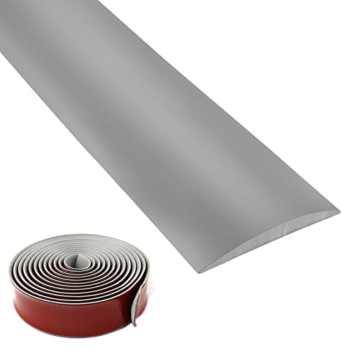 SDLDEER 3m Übergangprofil Selbstklebend, 4cm Breit Übergangsleiste Selbstklebend Bodenleiste Abdeckleiste für Fußböden(Grau)