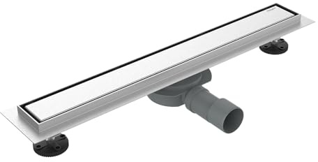 Ibergrif M42001-80 Canaleta de Ducha de Acero Inoxidable, Desagüe de Ducha con Antiolores y Filtro de Pelo, Drenaje Rápido, 80 cm