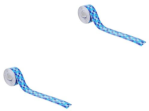 DOITOOL 2rouleaux Ruban Auto-adhésif Étanche Pour Cuisine Et Salle De Bain Décoration Murale Et Des Joints Pour Éviers Cabinets Et Toilettes Motif Mosaïque