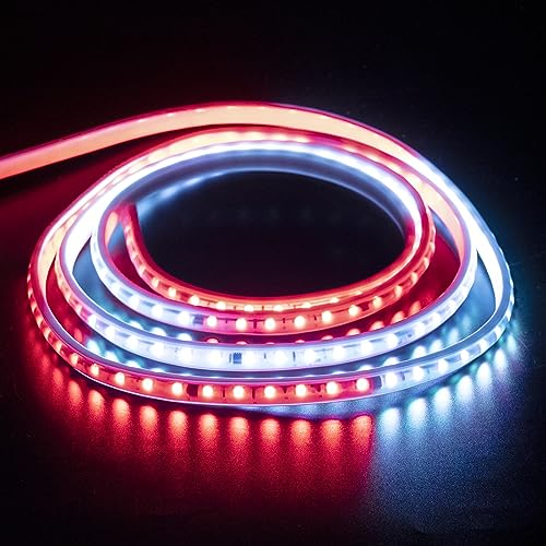pcning RGB LED Strip Aussen 3M 230V Direktanschluss Multicolore Band 5050 60leds/m sans Transformateur IP67 Wasserdicht Lichtleiste, 3 Meter LED Streifen 220V 230V (3M, RGB)