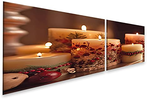 islandburner Bild auf Leinwand Weihnachtskerzen Weihnachtskerzen Bilder Wandbilder Poster IVAU-2K