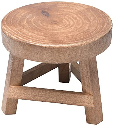 Mokylor Holz Hocker Display Ständer, Boho Massivholz Topf Pflanzen Stand Blumen Regal Rustikales Bauernhaus Bonsai Rack, Pflanzer Halter mit Holzmaserung für Tischplatte, Büro, Balkon Display(#1)
