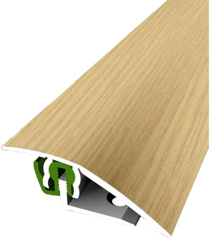 PROVISTON | Profil de transition | Profil de parquet | Largeur : 51 mm | Compensation de hauteur : 3-23 mm | Longueur : 900 mm | Profilé en aluminium | Chêne clair | 1 pièce