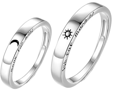 ANDRESLAD 2stücke Paarringe Silber Offenes Design Schmuckring Fingeraccessoire Dekorativer Ring Für Geburtstag Hochzeit Jahrestag