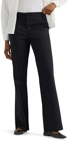 Lee Women's Wrinkle Free Mid Rise Bootcut Pant Union-All Black 10