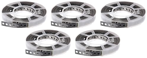 Alberts 851910 Lochband | mit oder ohne Abrollkasette | Edelstahl | Breite 17 mm | Länge 10 m | 5er Set
