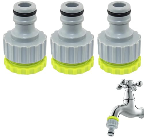 3 Stück Wasserhahn Adapter Gartenschlauch für Gardena Hahnverbinder,Schlauchverbinder Anschluss Set 1/2 Zoll 3/4 Zoll Kunststoff Schlauchanschluss,2-in-1 Schlauch Kupplung,für Verbinder Wasserschlauch